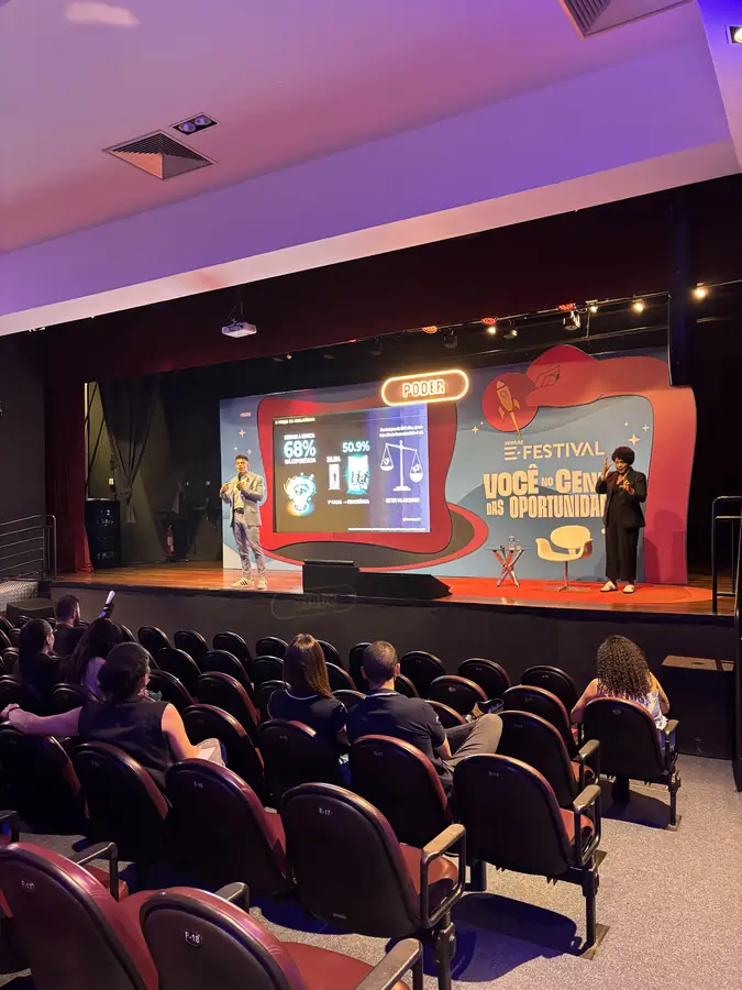 Auditório do Sebrae E-Festival 2026 durante a palestra de Bruno Scott