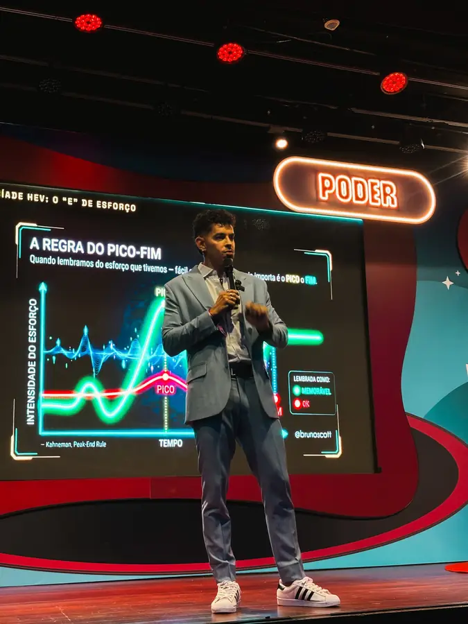 Bruno Scott explicando um gráfico no Sebrae E-Festival 2026